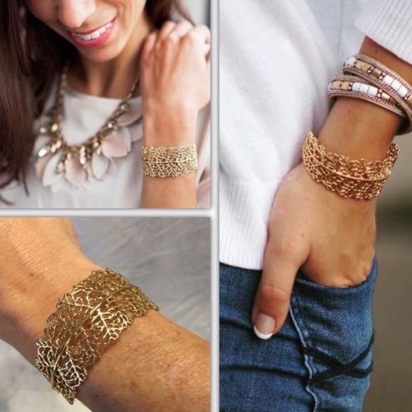 Stella & Dot | Dainty Gold⚜️‘Retired’ Gold Grace Cuff Bracelet - Picture 2 of 16